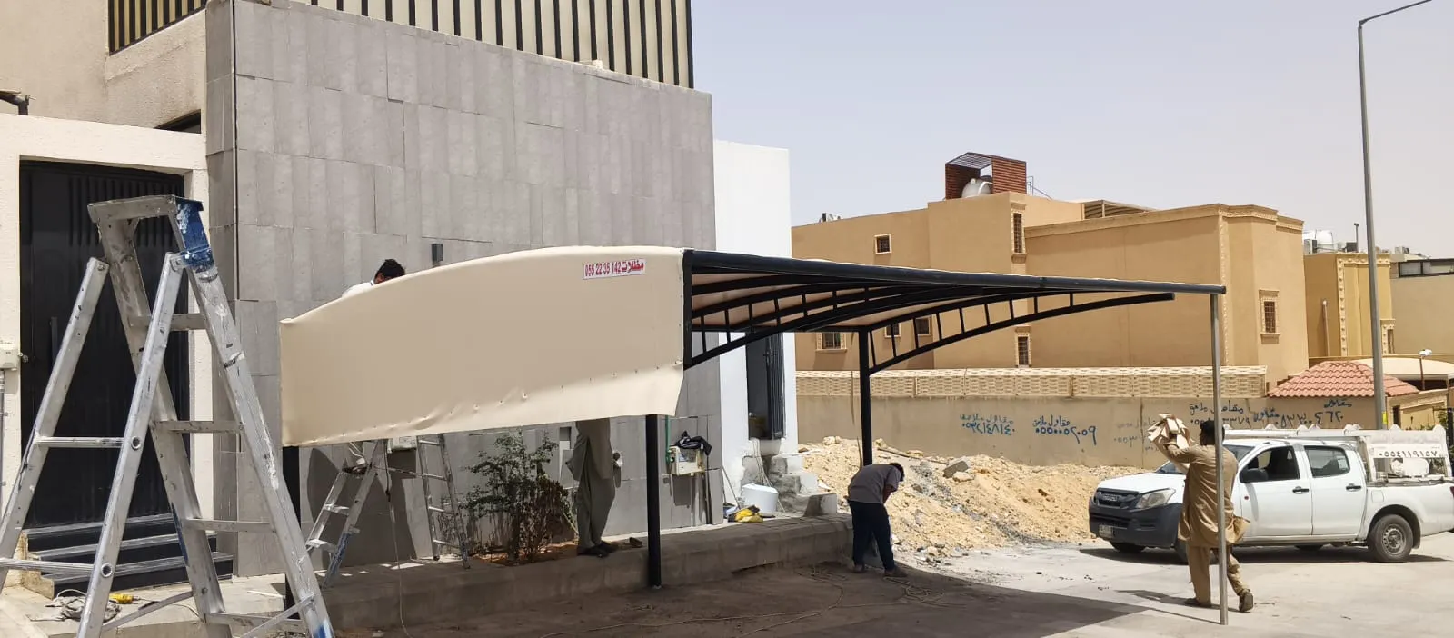 تركيب مظلات سيارات حديثة في الرياض